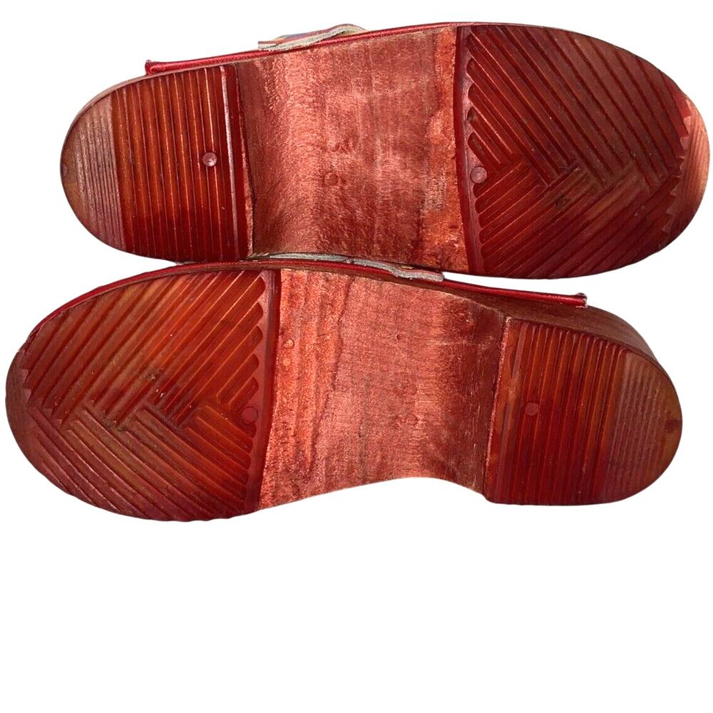 Moheda Toffeln Size 36 Us 5.5 Wooden Floral Sweden Leather Floral Clogs - Picture 6 of 7